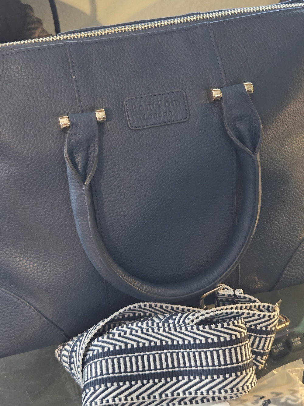 EUC Pom Pom London Greenwich Tote In Moonlight Blue - Picture 2 of 11